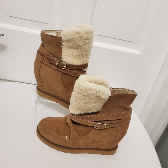 Atwell Crawford Wedge Booties Size 8, Casual, Stylish, Warm, Light Brown - Picture 11 of 13